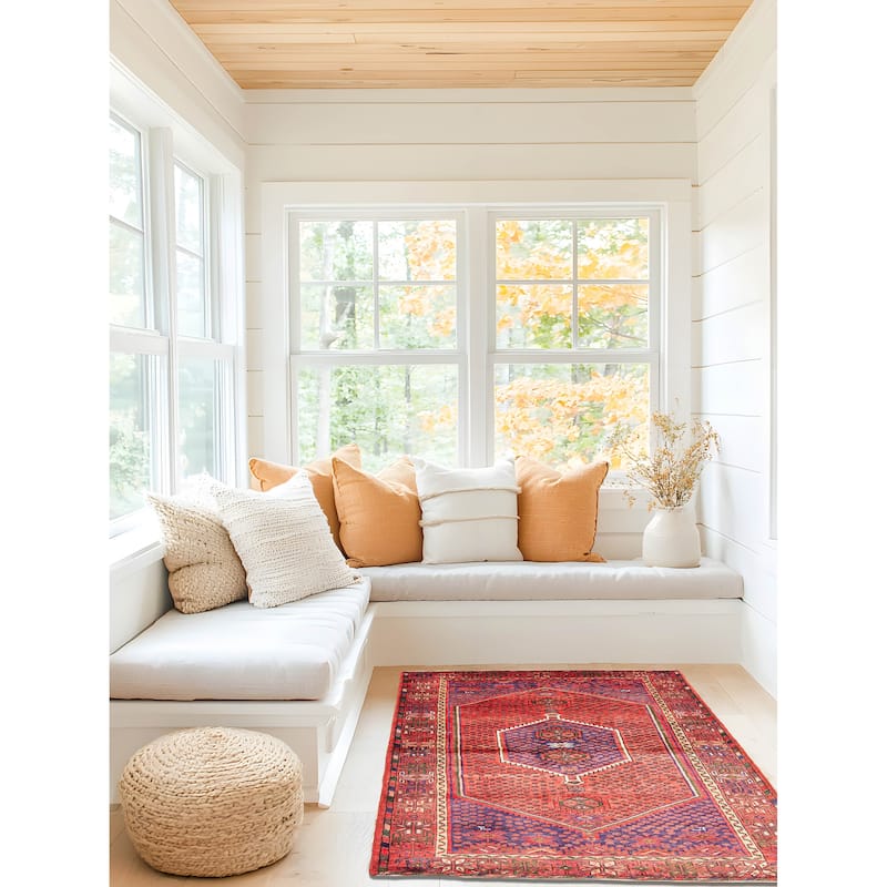 ECARPETGALLERY Hand-knotted Andelz Red Wool Rug - 4'3 x 6'7