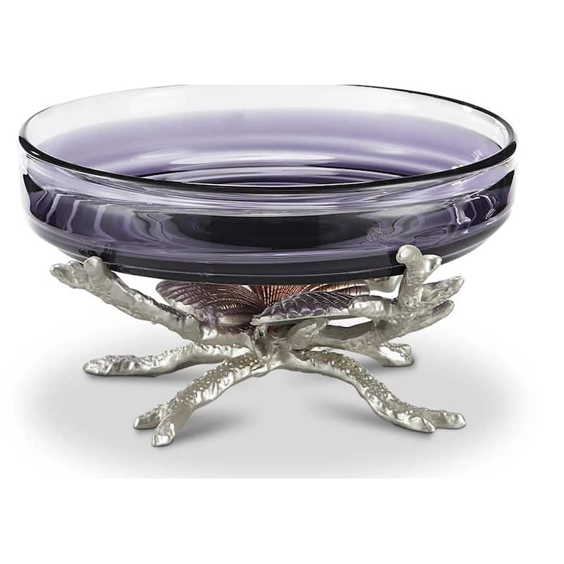 Spi Aluminum Shell Bowl Holder Glass Included - 8.5 X 17 X 15.5 inches