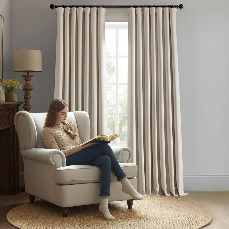 Exclusive Fabrics Faux Linen Room Darkening Curtain (1 Panel)