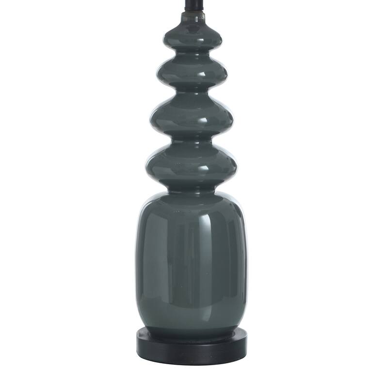 StyleCraft Fossil Dark Gray Table Lamp - Linen Hardback Fabric Shade