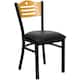 Option natural wood back/black vinyl seat