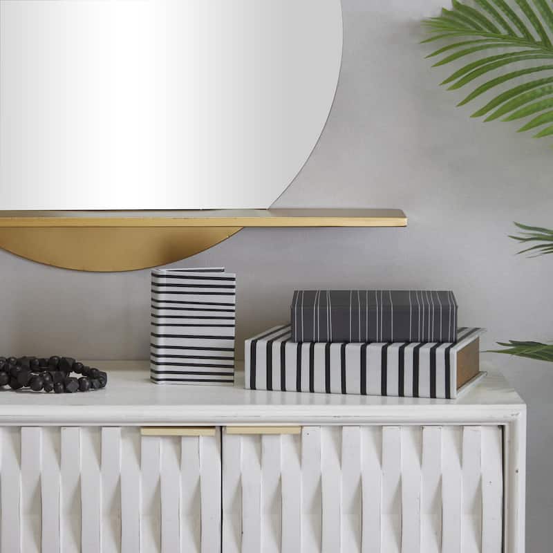 Faux Storage Book Decorative Box - Set of 3 Dark Brown, Gray, Cream, Beige, Multi Colored, Blue, White - Roche River Decor