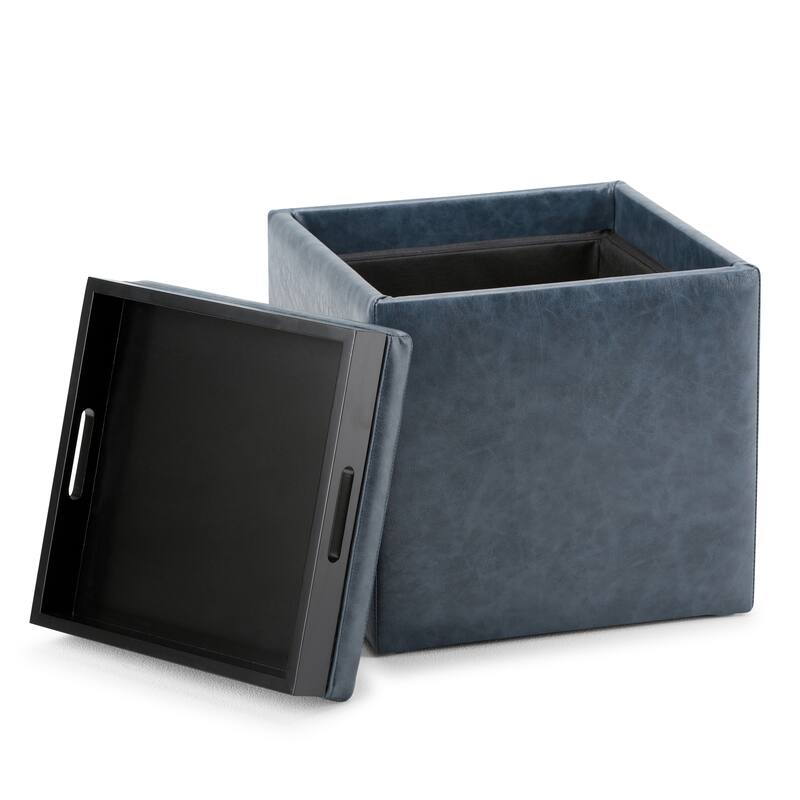 WYNDENHALL Townsend 17 inch Wide Contemporary Square Storage Ottoman