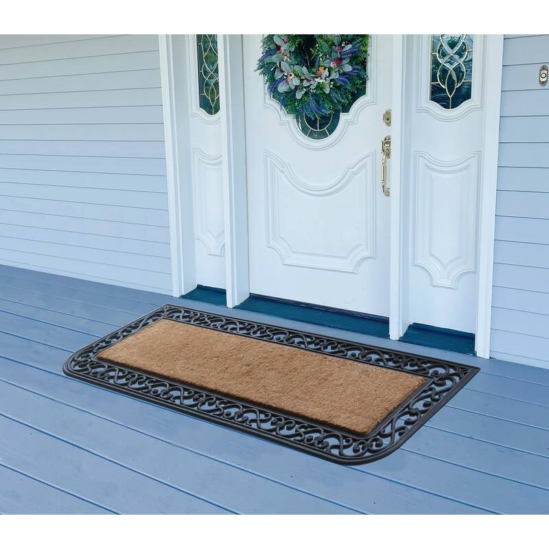 A1HC First Impression Myla, 18" X 48" Rubber and Coir Molded Double Doormat