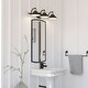 preview thumbnail 6 of 11, Akron 3-Light 28 in. W Bathroom Vanity Lighting Fixture, Metal Shade, Dimmable LED Compatible, Over the Mirror Mount Wall Sconce