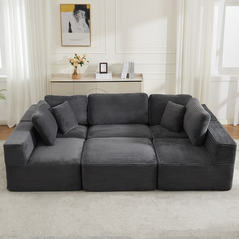 Oversized Chaise Lounge Sofa with Pillows