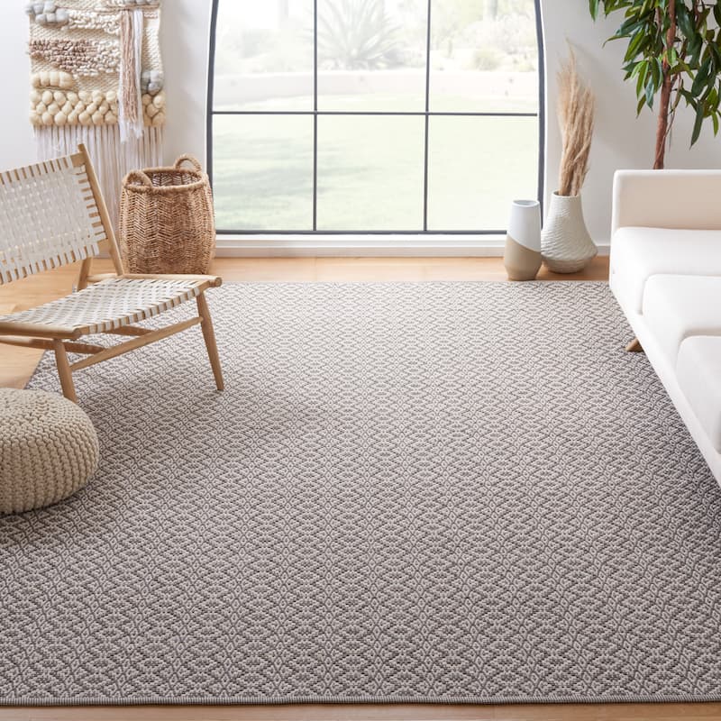 SAFAVIEH Handmade Flatweave Montauk Anky Casual Cotton Rug - 11' x 15' - Ivory/Grey