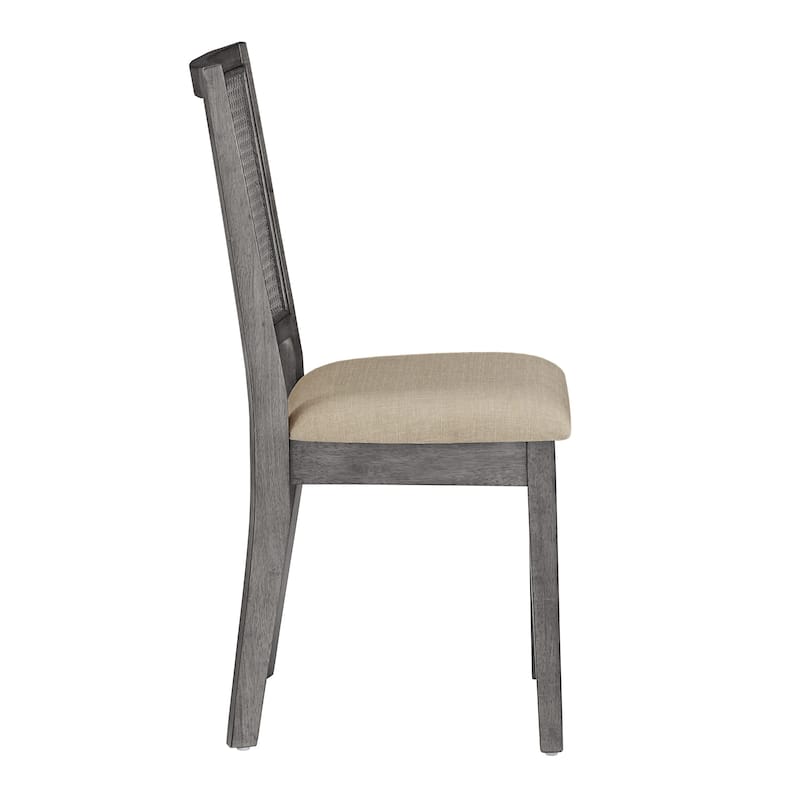Eleanor Beige Linen Rattan Dining Chairs (Set of 2) by iNSPIRE Q Classic