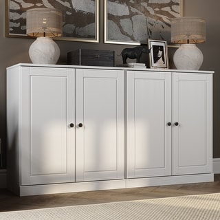100% Solid Wood Sideboard with Glass or Solid Wood Doors by Palace Imports - 64" x 35.75"