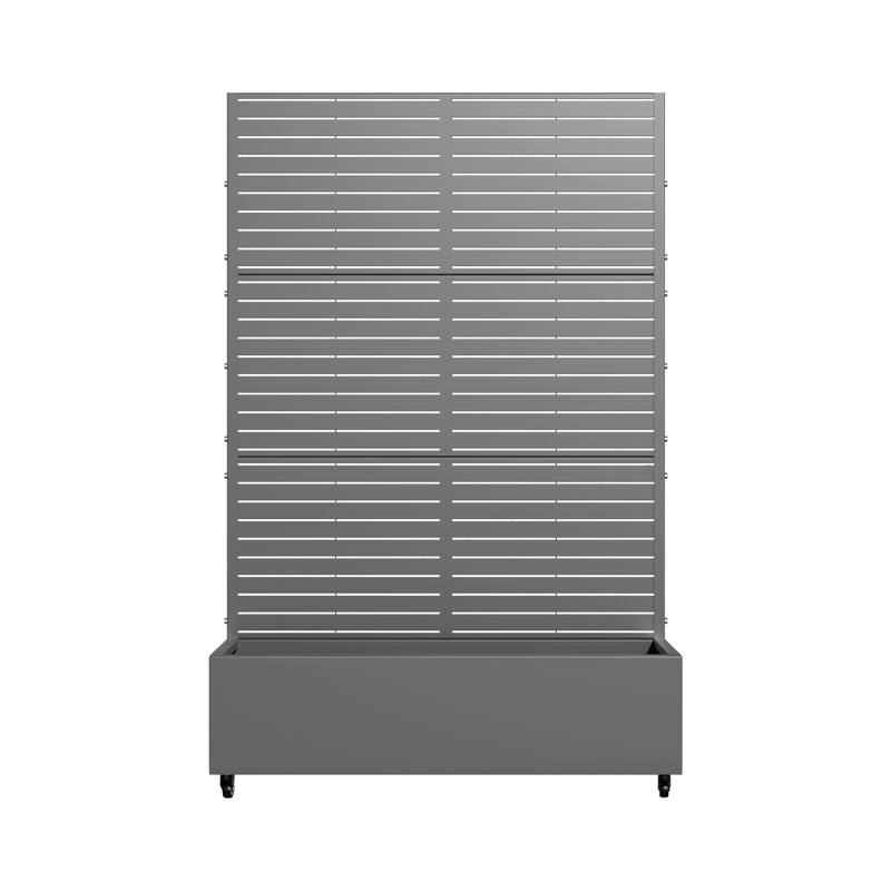 Metal Movable Planter Box with Trellis Privacy Screen Planter Box with Lockable Wheels - 72"x47"
