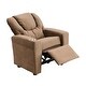 preview thumbnail 16 of 16, Kids Upholstered Couch with One Cup Holder, Footrest, Backrest, Toddlers Velvet Recliner with Headrest and Footrest