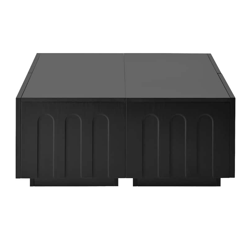 Elegant TV Stand with Arched Design for TVs Up to 80",Dual Purpose Coffee Table with 4 Drawers,Cabinet with Storage