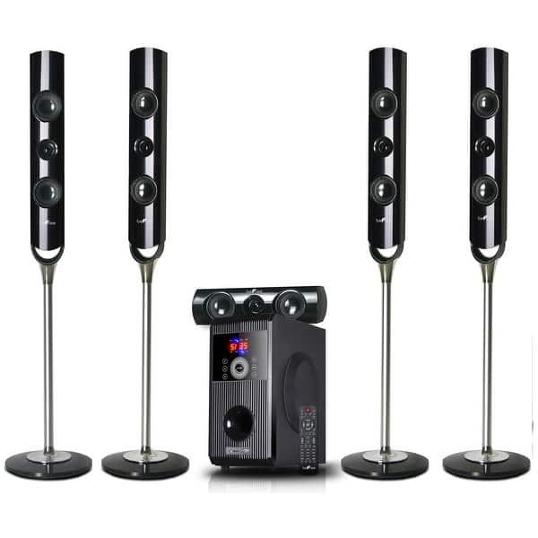 beFree Sound 5.1 Channel Surround Sound Bluetooth Speaker System Bed