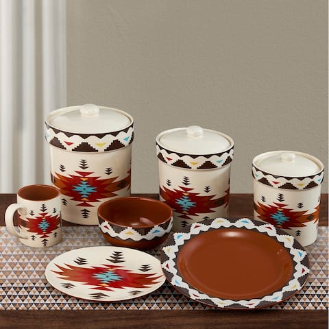 Paseo Road by HiEnd Accents Del Sol Dinnerware and Canister Set, 19PC