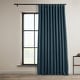preview thumbnail 156 of 160, Exclusive Fabrics Textured Faux Linen Extra Wide Room Darkening Curtains for Bedroom & Living Room Curtains (1 Panel) 100 X 120 - Story Blue