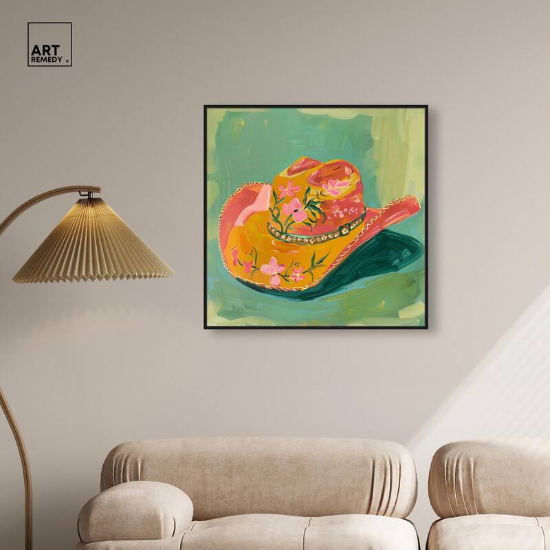 Wildflower Cowboy Hat Canvas by Art Remedy