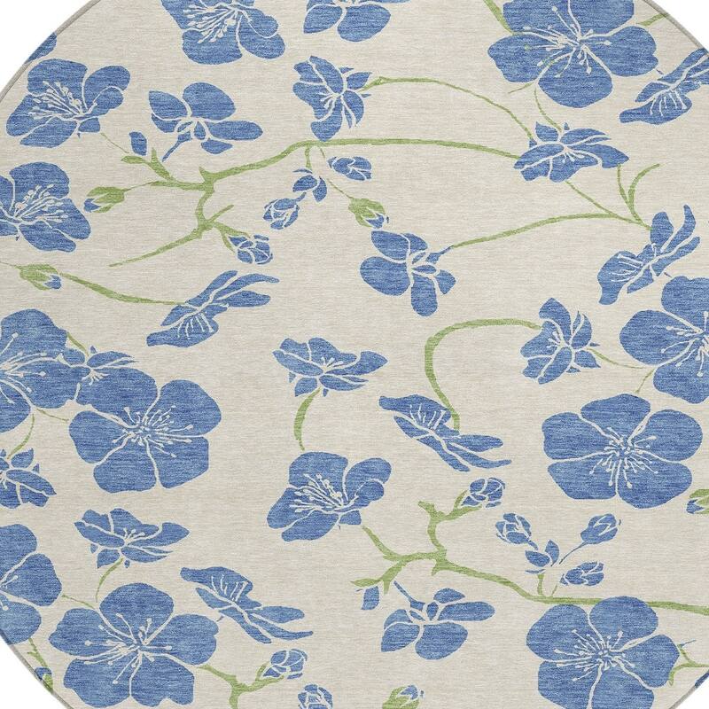 HomeRoots Floral Transitional Rectangle Outdoor Rug