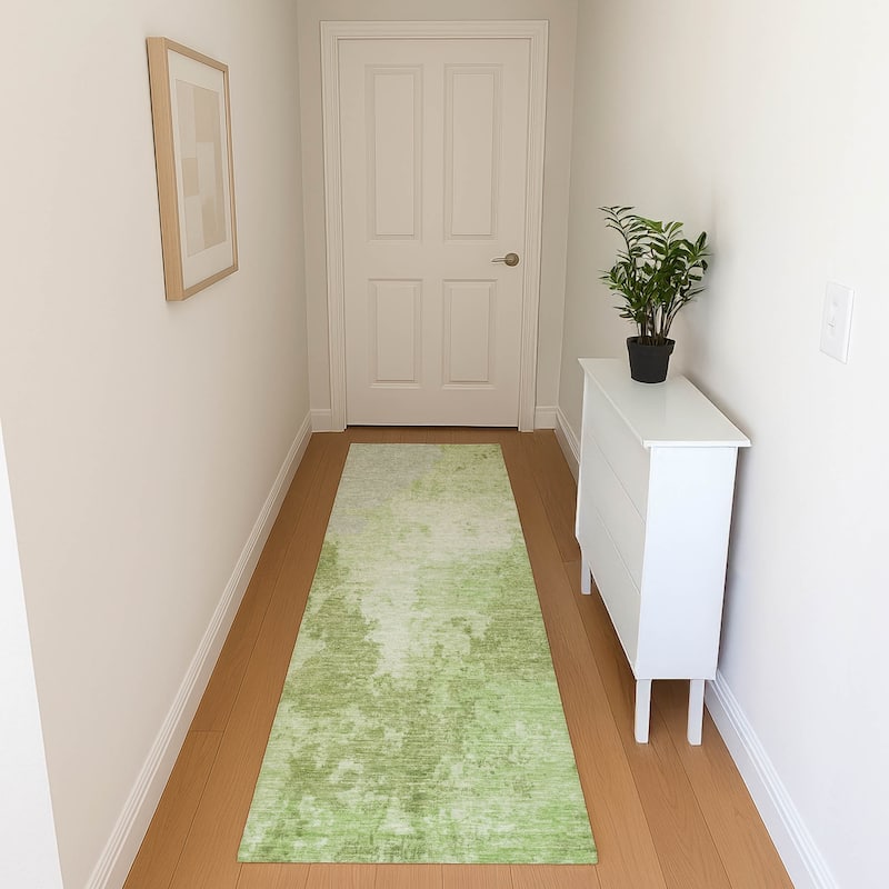 Premium Washable Super Soft Modern Abstract Mayfield Rug - Aloe - 2'3" x 7'6"