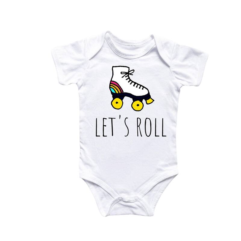 Roller Skates - Baby Boy Girl Clothes Infant Bodysuit Funny Cute Newborn - Natural - Newborn