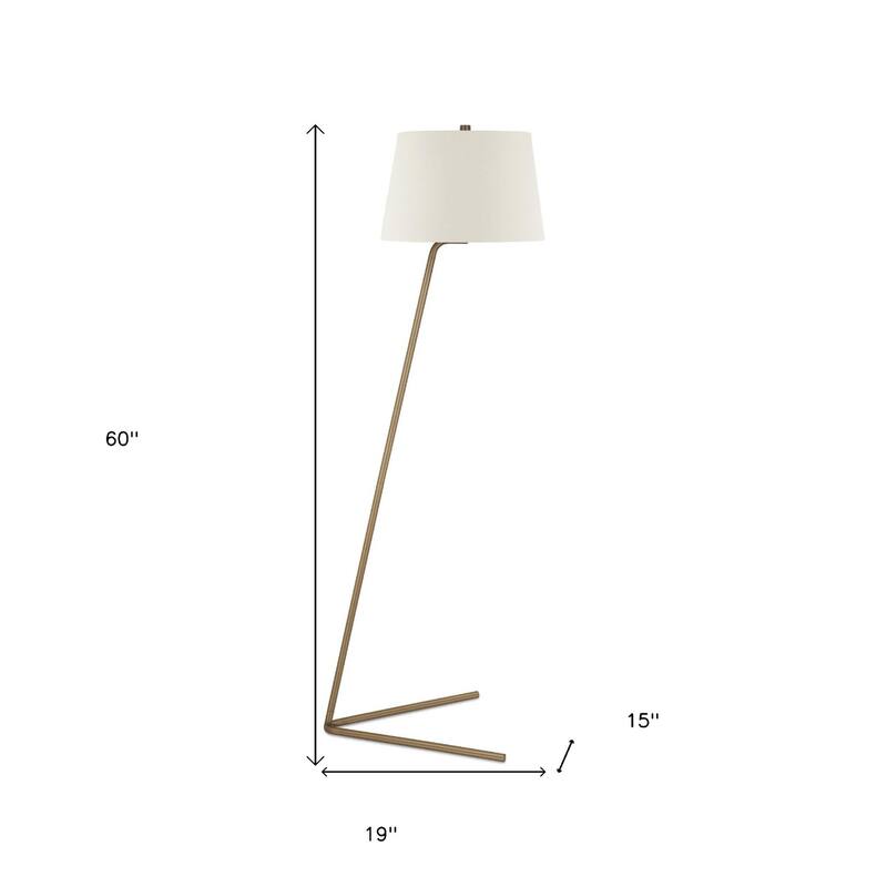 60" Modern Steel Floor Lamp with White Drum Shade and Plug-In Linen Light for Living Room or Bedroom - 60" H x 19" W x 15" D