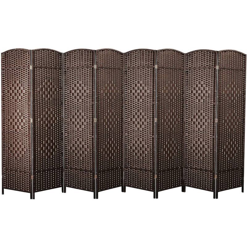 8 Panel Room Divider - Walnut Brown
