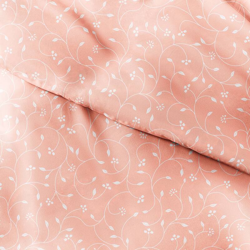 Becky Cameron Oversized Pink Buds Pattern 3 Piece Duvet Cover Set