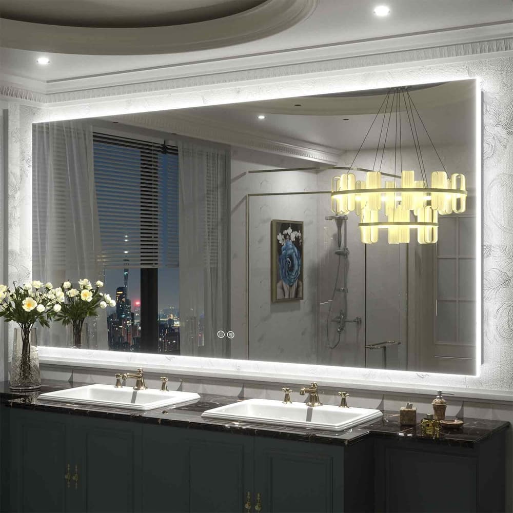 Frameless LED Backlit Anti-Fog Bathroom Vanity Mirror