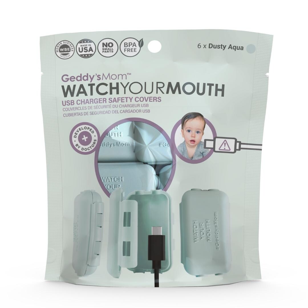 Geddy's Mom - Watch Your Mouth - USB Safety Cover - White