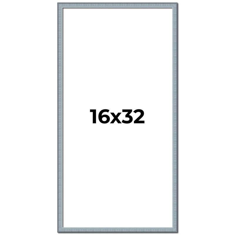 16x32 Frame Rustic Sky Blue Solid Wood Picture Frame | 0.75 Inch