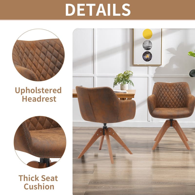 Suede Swivel Armchair Office Accent Arm Chair