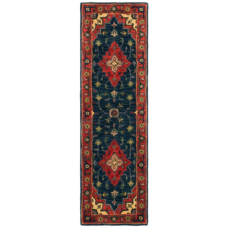 SAFAVIEH Handmade Heritage Facet Border Traditional Wool Rug