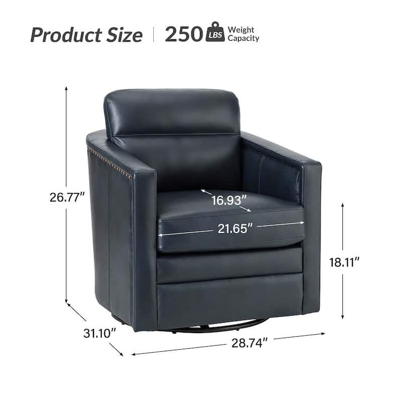 Jorge 28.74" Wide Genuine Leather Swivel Chair Set of 2
