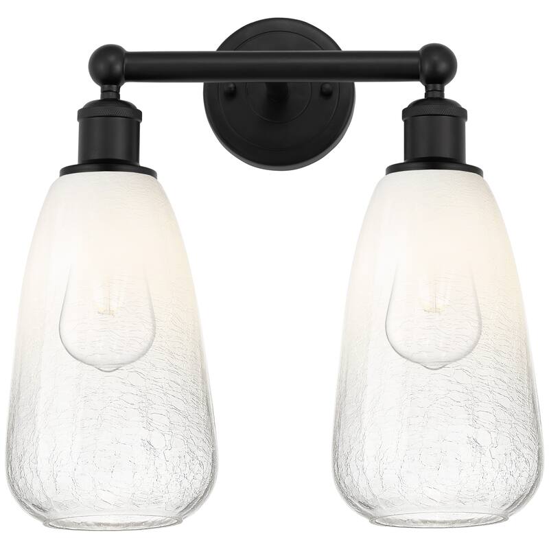 Innovations Lighting Endless Possibilities Edison - Brookhaven Almond - 2 Light 15" Bath Vanity Light - Matte Black/Opal