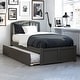 preview thumbnail 7 of 84, Richmond Solid Wood Platform Bed with Footboard & Twin XL Trundle Grey - Twin XL