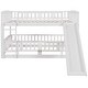 preview thumbnail 5 of 42, Contemporary Modern Style Full Over Full Low Bunk Bed,Solid Wood Bed with Fence and Ladder for Kids,Versatile Bunk Bed