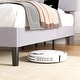 preview thumbnail 10 of 15, Javlergo Upholstered Platform Bed Frame with 2 USB Charging Station & Adjustable Headboard, Kids Bed Set of 2