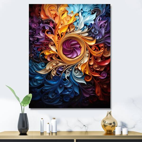 slide 2 of 7, Designart "Spiral Kaleidoscope I" Abstract Spirals Canvas Art Print