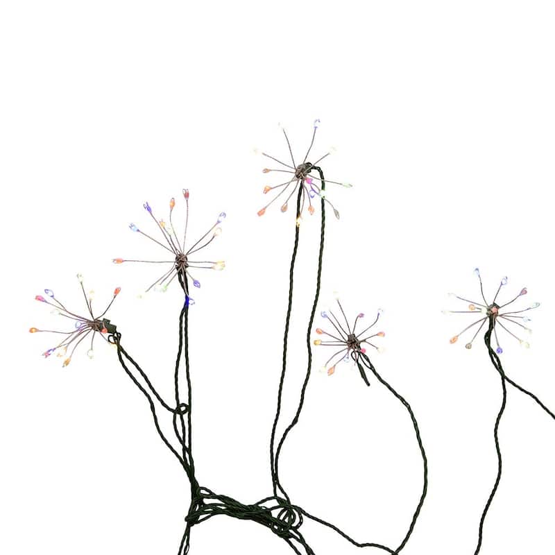 Kurt Adler 75-Light Cluster Lights and Multi-Color Twinkle LED Lights with Green Wire