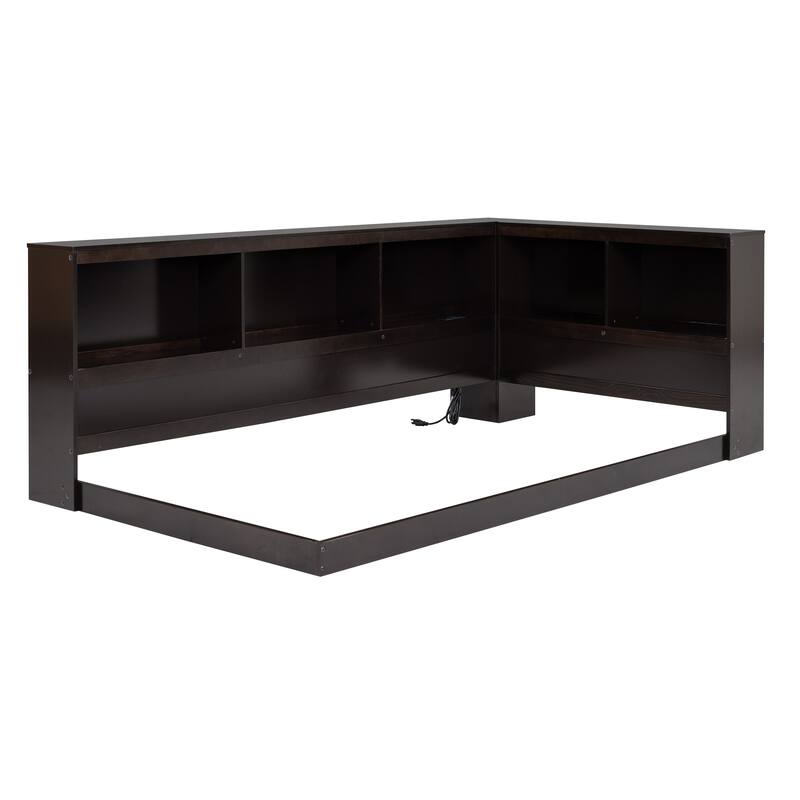 Wood Daybed with Storage Cabinets and USB Ports