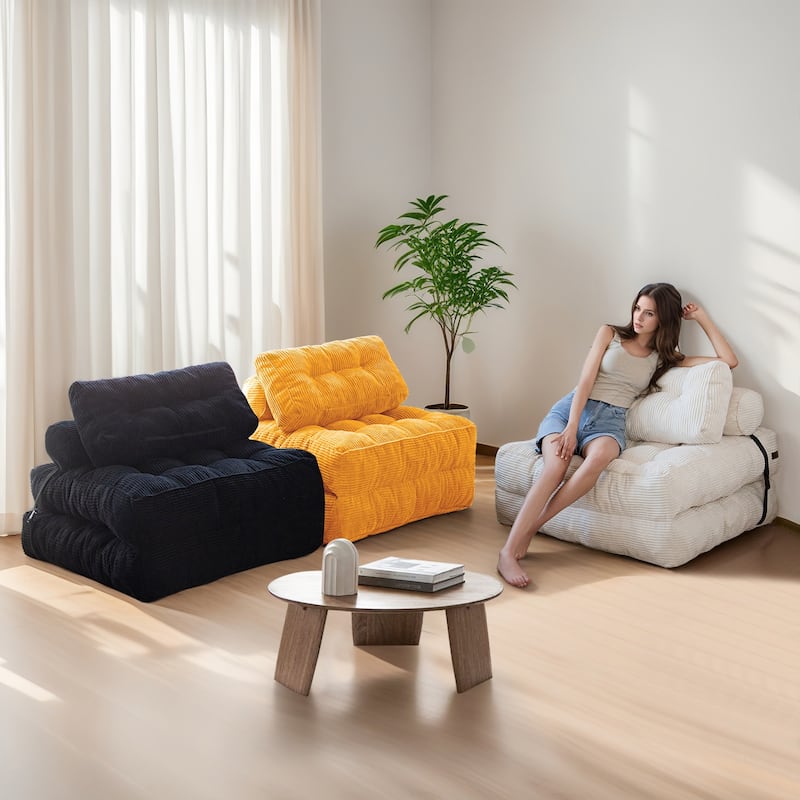 8"Corduroy Folding Couch Sofa Bed,Single