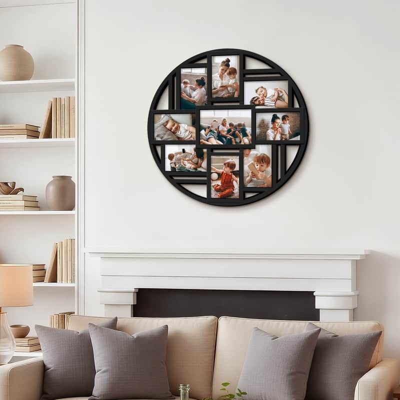 Hello Laura 9 Opening Round 4×6 Collage Wall Frame Multi Picture Photo Frame for Wall