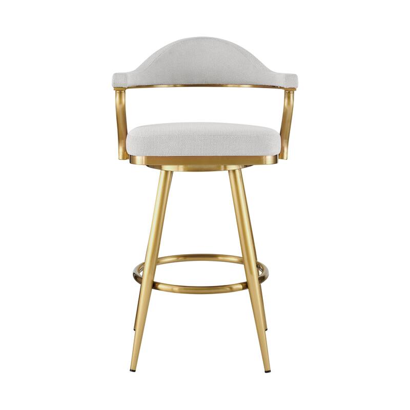 Justin Upholstered Bar or Counter Height Chair Swivel Barstool with Arms