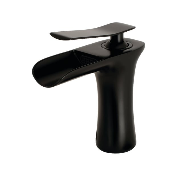 Kingston Brass LS842.QLL Executive 1.2 GPM Single Hole Waterfall Faucet with Pop-Up Drain Assembly and Metal Handle