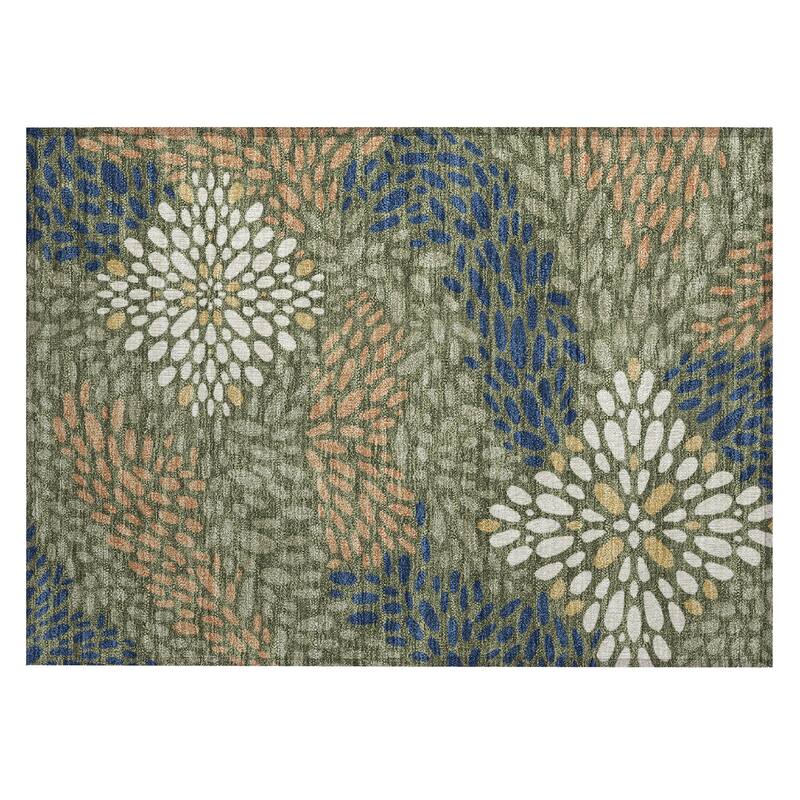 Machine Washable Indoor/ Outdoor Modern Genoa Chantille Rug