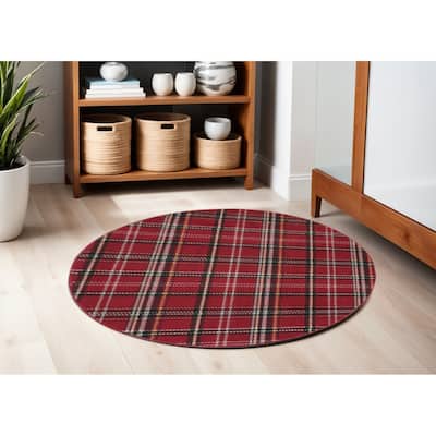 Likaz Power Loomed Geometric Traditional Durable Area Rug By HomeRoots - 63' X '63' X '0.5
