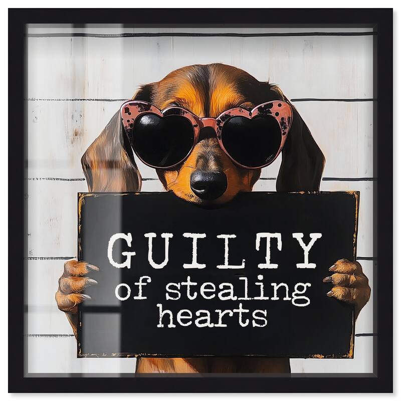 Guilty of Stealing Hearts Shadowbox by Art Remedy - Black - 16" x 16"