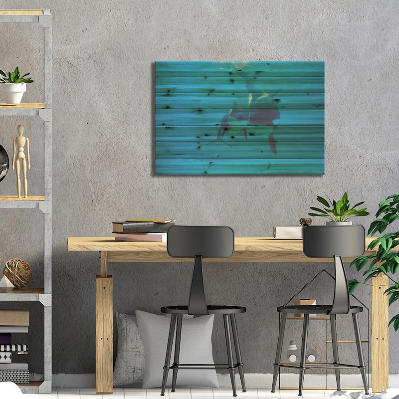 Orca Mother And Newborn Baby, Sea World, Kamogawa, Japan Print On Wood by Hiroya Minakuchi - Multi-Color