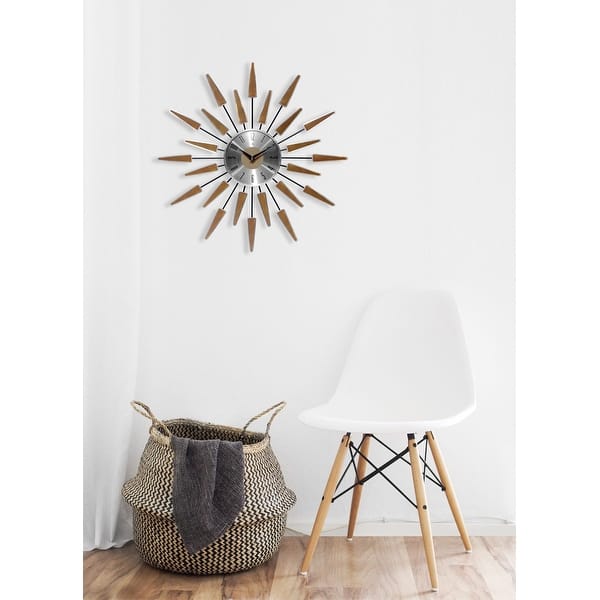 Satellite Starburst Mid-Century Modern Large 23 inch Wall Clock by ...