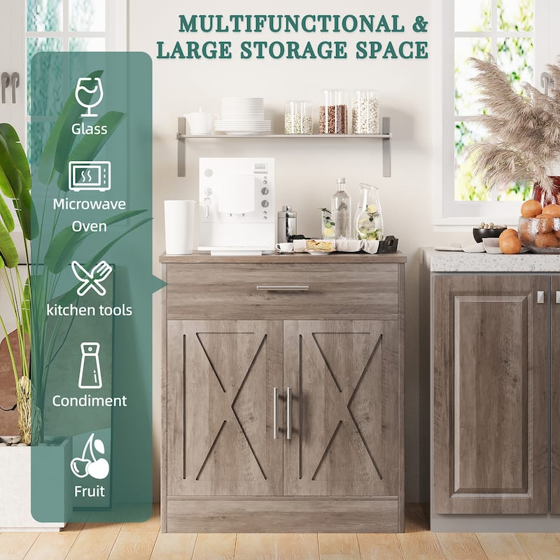 Multifunctional 2-Door Storage Cabinet with Drawer – Kitchen Pantry Organizer, TV Stand