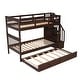 preview thumbnail 15 of 16, Stylish Stairway Twin-Over-Twin Bunk Bed with Twin size Trundle for Bedroom, Maximized Storage Space, Dorm, Espresso